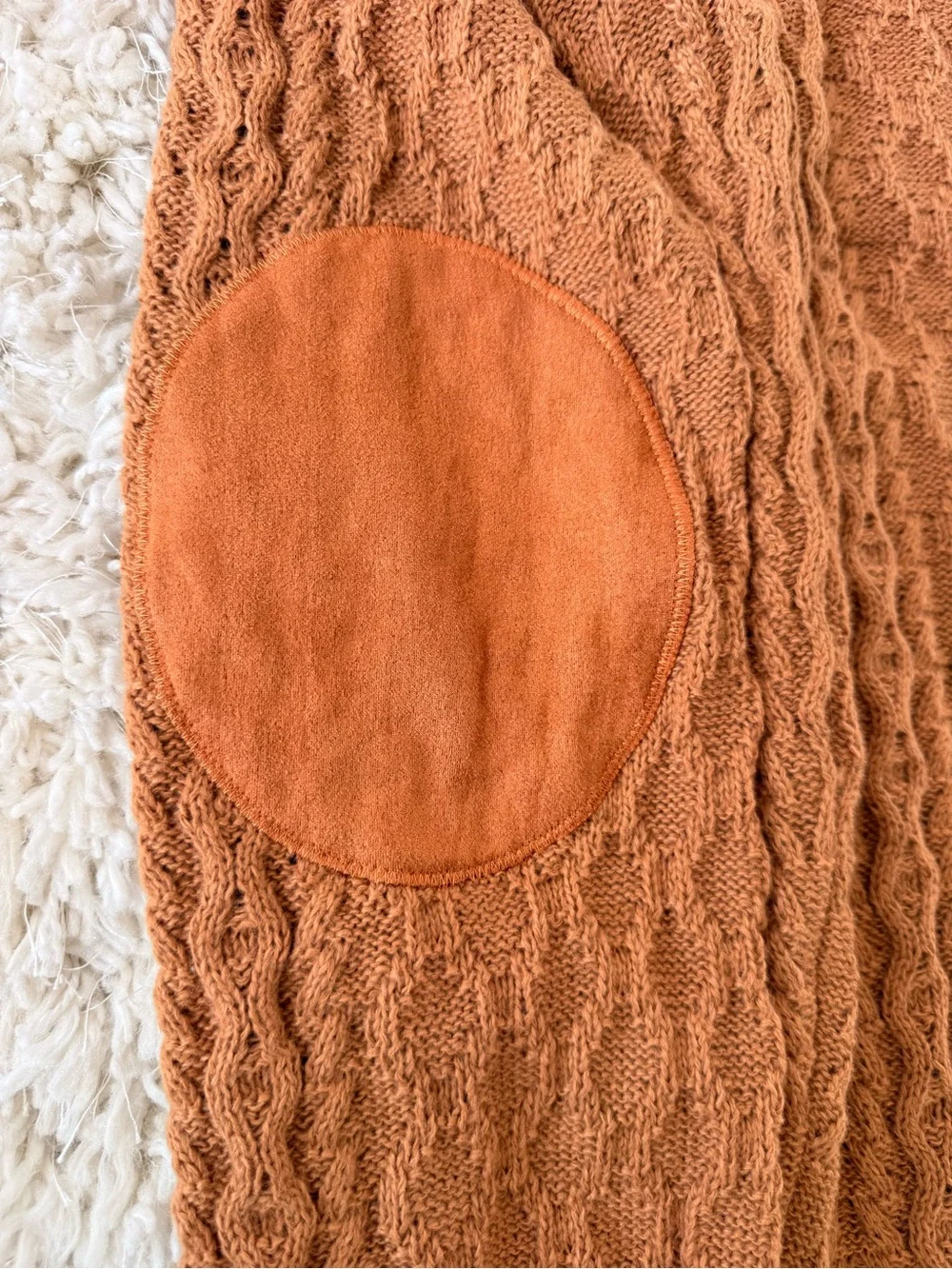 Men's Textured Turtleneck Henley Sweater in Rust 3XL
